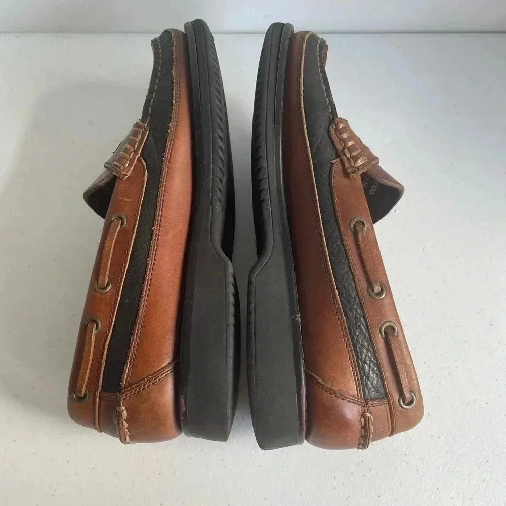 Mens Bass Birchwood Black & Brown Leather Penny Loafers Size 8.5 GUC - Picture 6 of 8